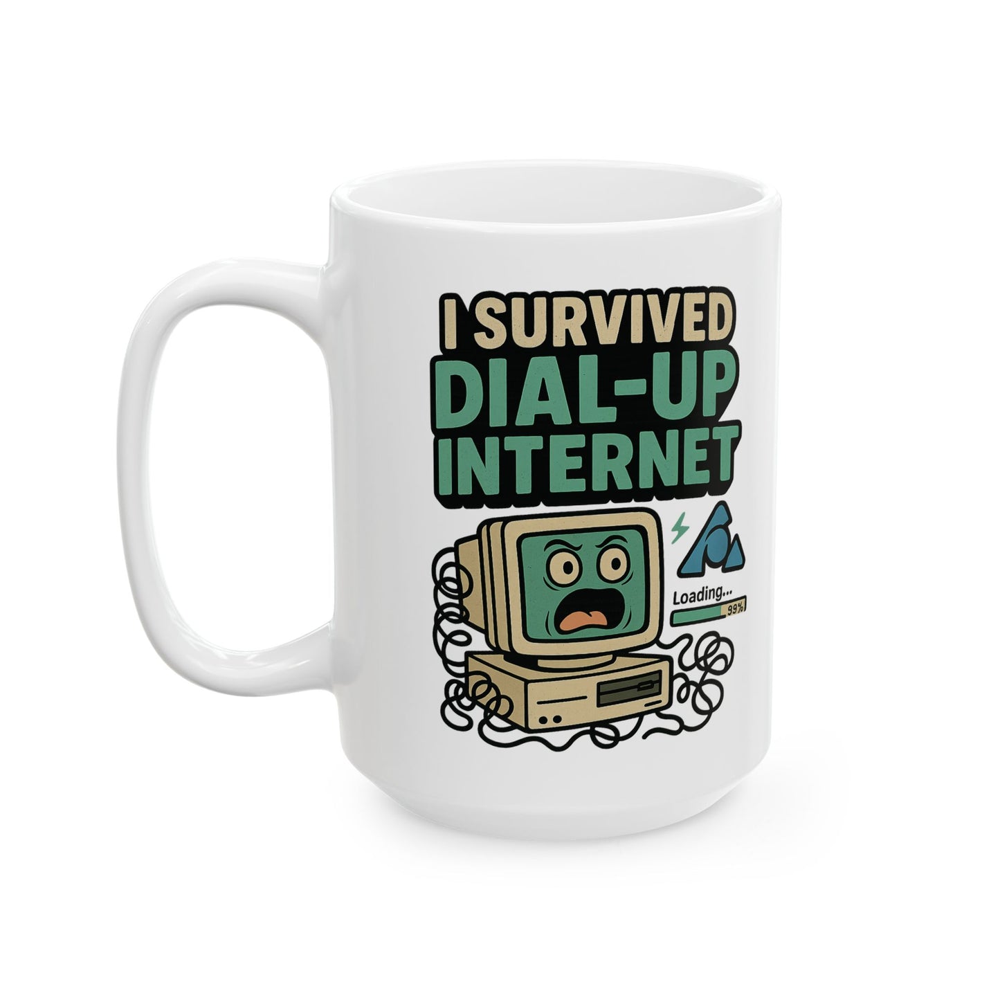 I Survived Dial-Up Mug, Dial Up Survivor Coffee Mug, Funny Retro Mug, 90s Coffee Mug