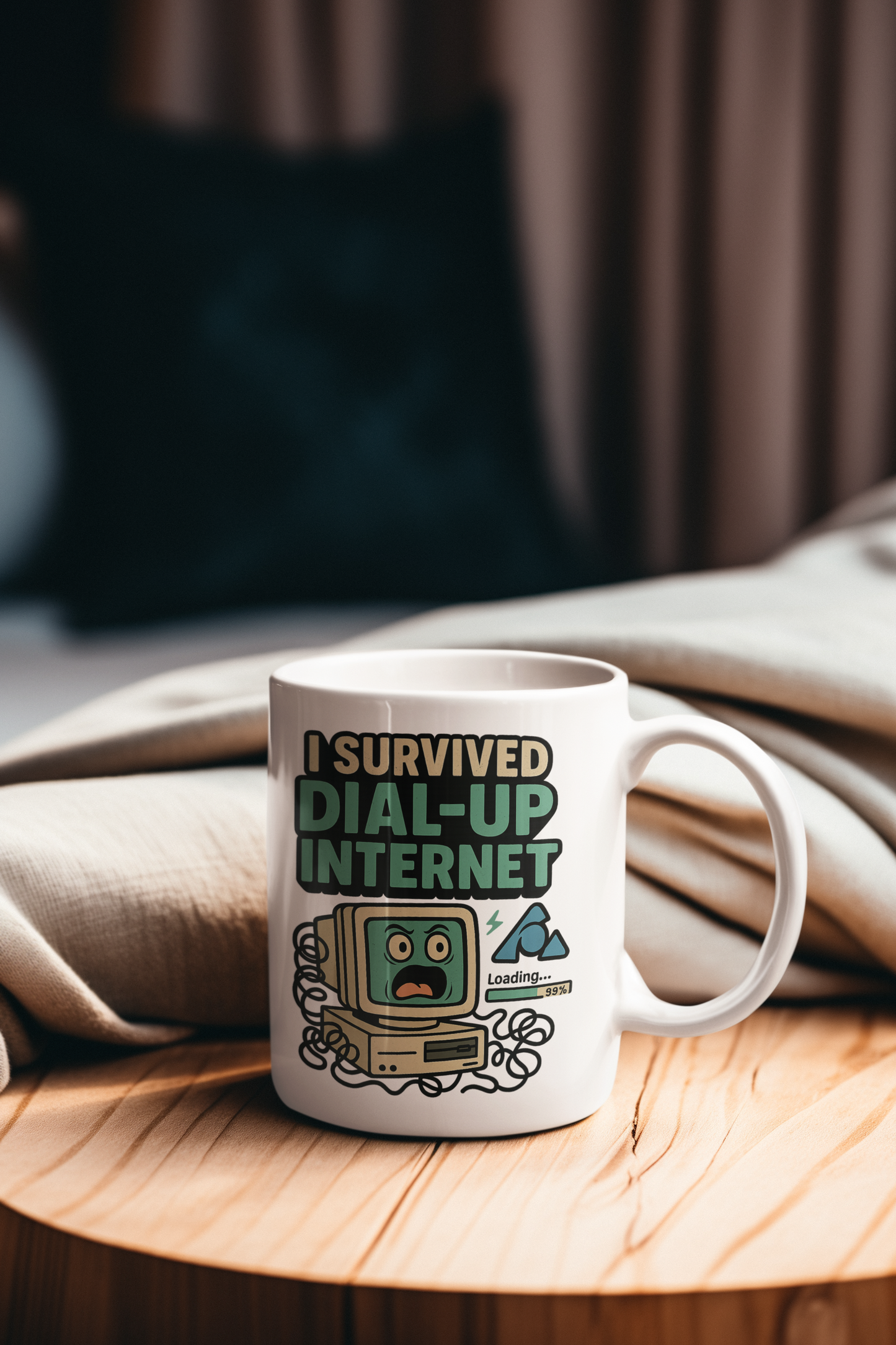 I Survived Dial-Up Mug, Dial Up Survivor Coffee Mug, Funny Retro Mug, 90s Coffee Mug