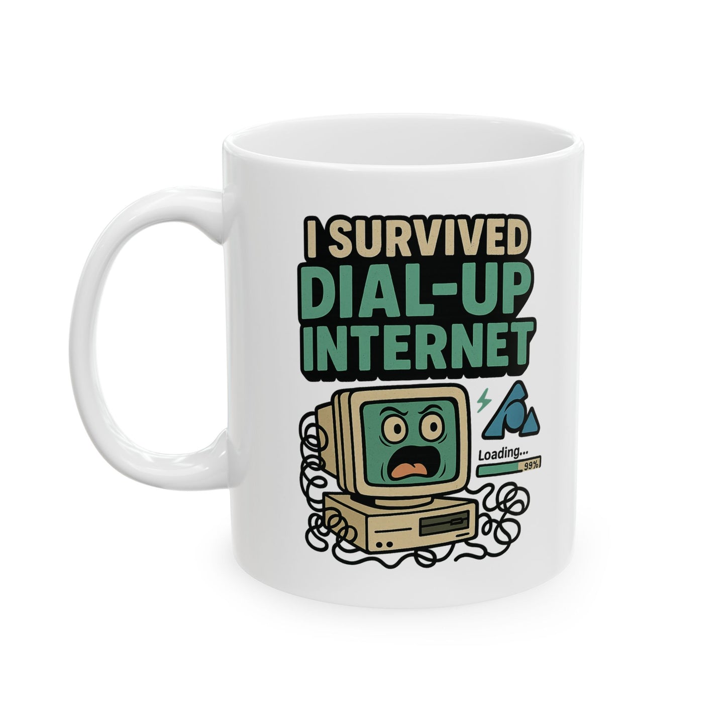 I Survived Dial-Up Mug, Dial Up Survivor Coffee Mug, Funny Retro Mug, 90s Coffee Mug